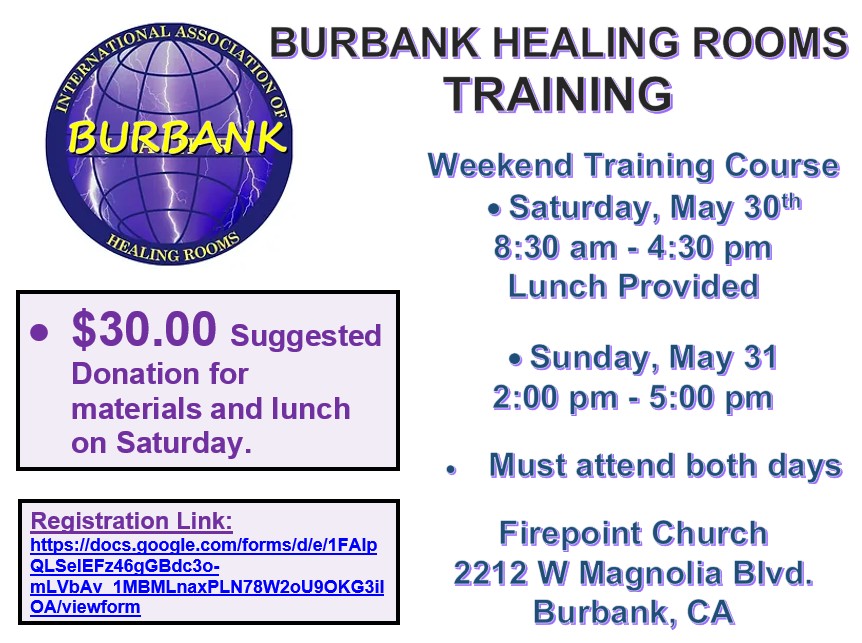 Burbank Healing Rooms Training
