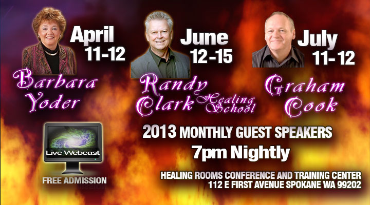 Healing Rooms Guest Speakers April - July 2013